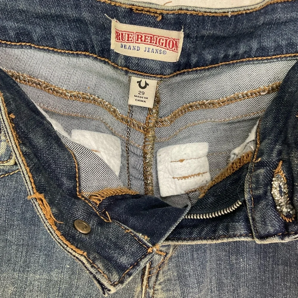 True Religion Medium Vintage Becca Low Rise Cargo Bootcut Denim Jeans Size 29 - Picture 7 of 13